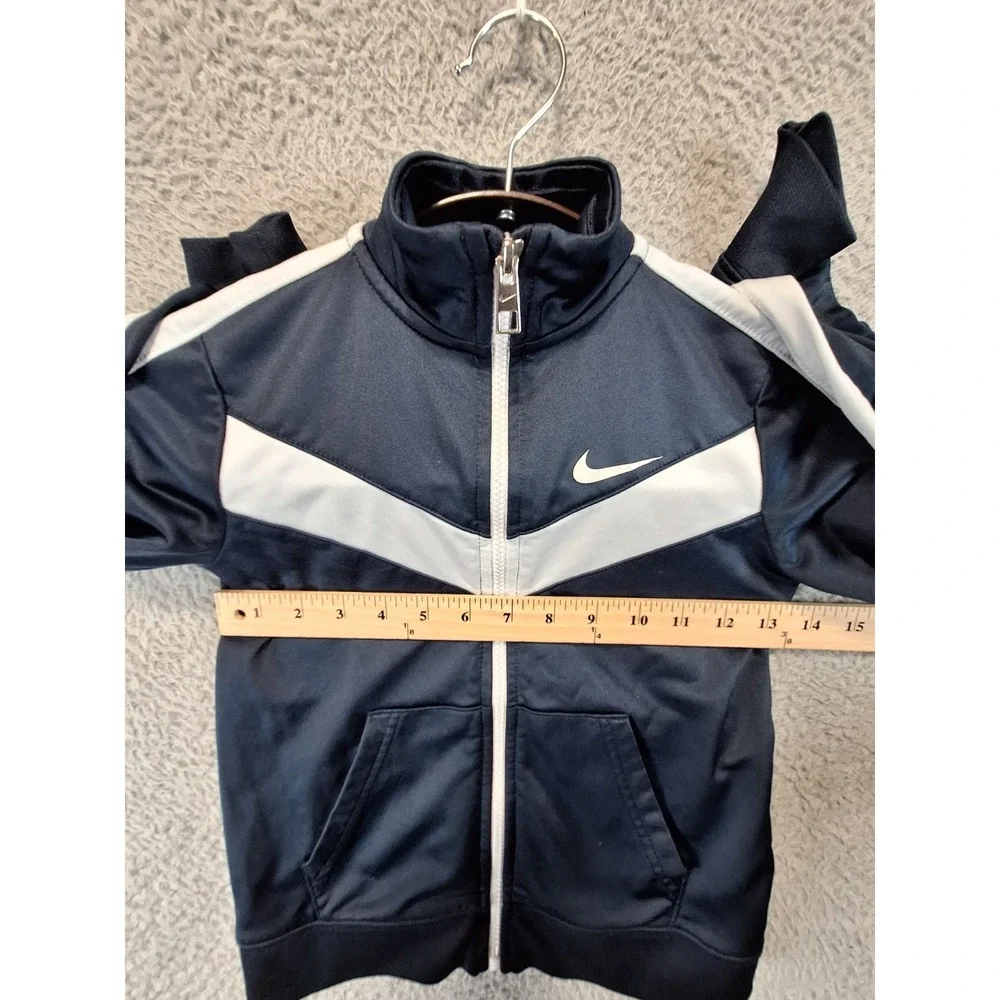 Lot Of 2 Nike Track Jacket Boys 7/L Gray Blue Dri Fit Therma Fleece Lined Zip Up